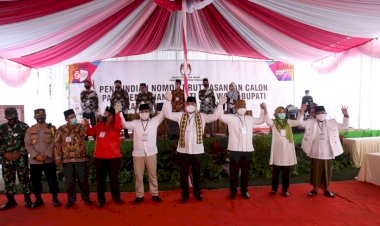 Proses Pengundian Nomor Urut Cabup Cawabup Lamteng Rampung, Manis nomor 1, Berjaya 2, Bersinar 3.