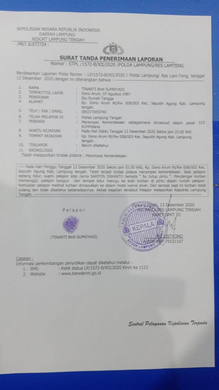 Dugaan Indikasi Penculikan, Jubir Musa Dito Minta Kapolres Usut Tuntas Hingga Keakar-Akarnya.