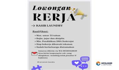 Lowongan kerja laundry Bumi Waras, Bandar Lampung Kota, Lampung