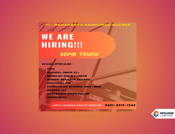 Loker driver distribusi material Telukbetung Barat, Bandar Lampung Kota, Lampung