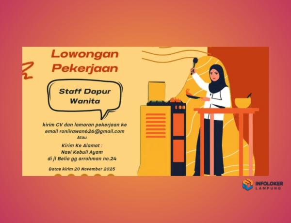 Lowongan Kerja Staf Dapur Bandar Lampung - Sukabumi Sukabumi, Bandar Lampung Kota, Lampung