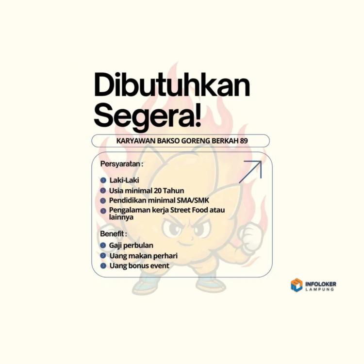 lowongan kerja karyawan outlet Tanjung Karang Pusat, Bandar Lampung Kota, Lampung