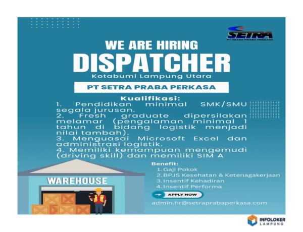 Loker DISPATCHER-KOTABUMI LAMPUNG Abung Selatan, Lampung Utara Kab., Lampung