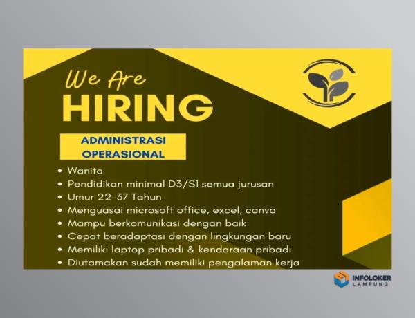 Lowongan kerja administrator  oprasional,Enggal, Bandar Lampung Kota, Lampung