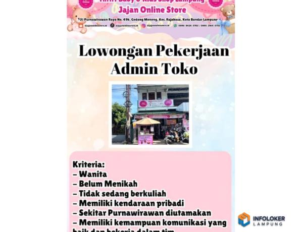 Lowongan Pekerjaan Admin Toko, bandara lampung