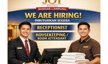 Lowongan Kerja Joy Hotel Bandar Lampung Receptionist dan Housekeeping / Room Attendant.