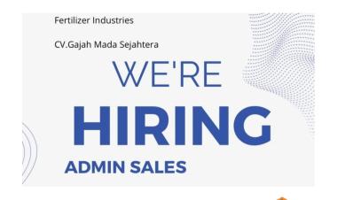 Lowongan Kerja Untuk Posisi Admin Sales di CV. Gajah Mada Sejahtera, Bandar Lampung