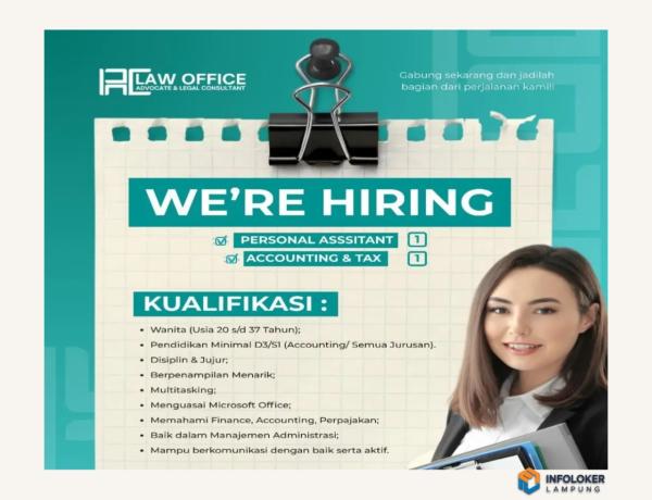 Loker Posisi Staf Kantor di RC Law Office Advocate & Legal Consultant di Bandar Lampung
