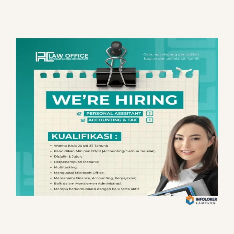 Loker Posisi Staf Kantor di RC Law Office Advocate & Legal Consultant di Bandar Lampung