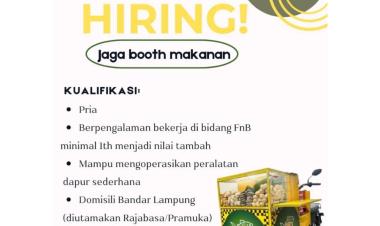 Lowongan Kerja Penjaga Booth Makanan untuk Pempek NGS di Bandar Lampung