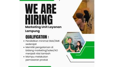 Lowongan Kerja Bagian Marketing Unit Layanan Bandar Lampung