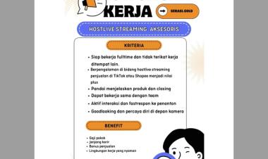 Lowongan Kerja untuk posisi Host Live Streaming Aksesoris di Serasi Gold, Bandar Lampung