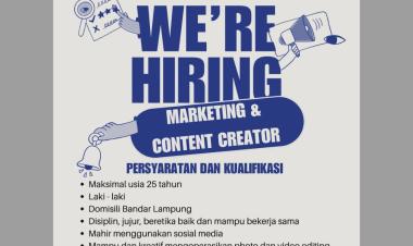 Lowongan Kerja untuk posisi Marketing & Content Creator di Bandar Lampung