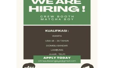Lowongan Kerja untuk Posisi Crew Booth, Bandar Lampung