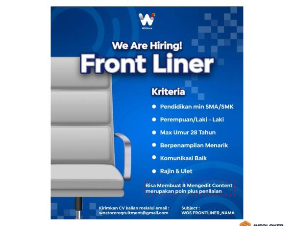 Lowongan Kerja Front Liner Di WOStore, Bandar Lampung