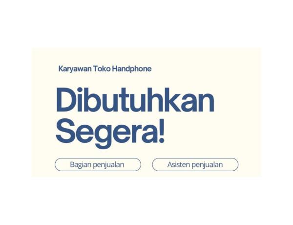 Dibutuhkan Segera Untuk Posisi Penjualan dan Asisten Penjualan, Bandar Lampung