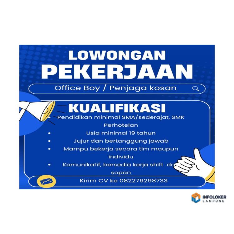 Dibutuhkan Karyawan Office Boy di Belimo Homeliving, Bandar Lampung