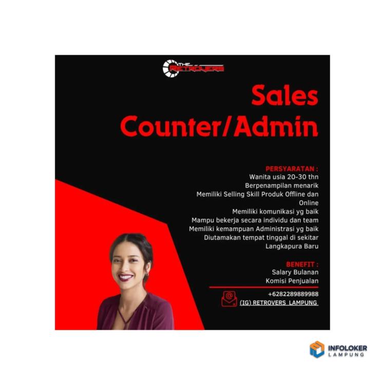 Lowongan Kerja Untuk Posisi Sales Counter/Admin di Retrovers Lampung