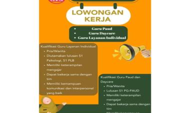 Dibutuhkan Guru PAUD dan Layanan Khusus Ceria, Bandar Lampung