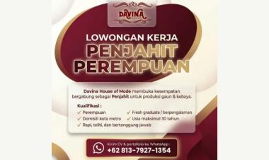 Lowongan Kerja Penjahit Perempuan, Metro, Lampung