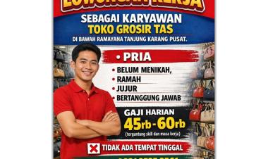 Lowongan Kerja Sebagai Karyawan Toko Grosir Tas, Bandar Lampung