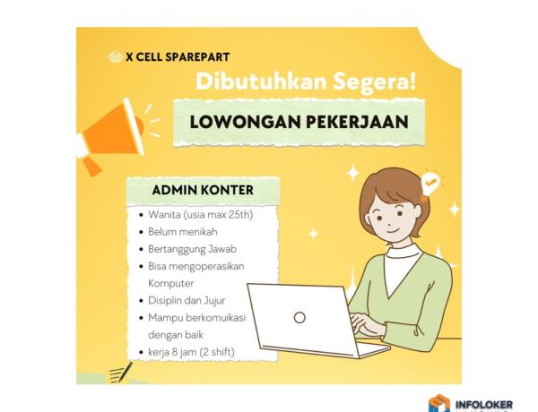 Lowongan Kerja Admin Konter Di X Cell Sparepart, Bandar Lampung