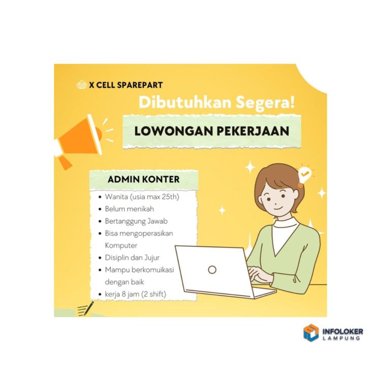 Lowongan Kerja Admin Konter Di X Cell Sparepart, Bandar Lampung