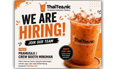 Lowongan kerja di ThaiTea.nic untuk posisi Pramusaji / Crew Booth Minuman, bandar lampung