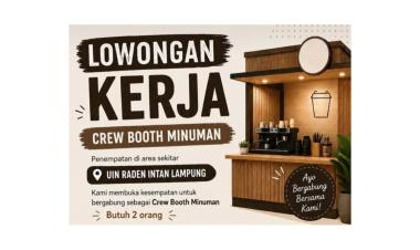 Lowongan Kerja Crew Booth Minuman, Bandar Lampung