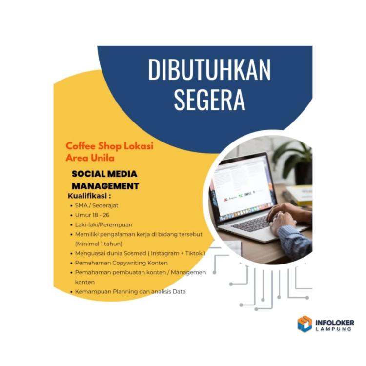 Lowongan Kerja Coffee Shop Di Area Universitas Lampung (Unila), Bandar Lampung