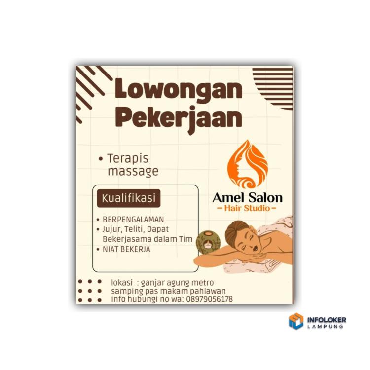 Lowongan pekerjaan dari Amel Salon - Hair Studio, metro, lampung