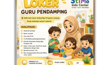 Lowongan Kerja Untuk Posisi Guru Pendamping di StiMo Kids Center, Pringsewu, Lampung