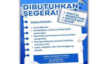 Lowongan Dibuka Untuk Tiga posisi di wilayah Lampung.