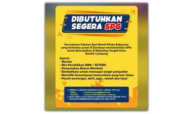 lowongan kerja untuk posisi SPG (Sales Promotion Girl) di Bandar Lampung