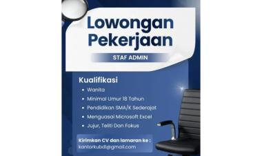 Lowongan Kerja untuk posisi Staf Admin, Bandar Lampung