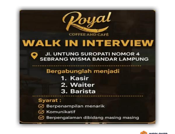 Lowongan kerja di Royal Coffee and Café, Bandar Lampung