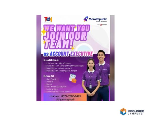 Lowongan Kerja Untuk Posisi Account Executive di perusahaan MoraRepublic (bagian dari Sinarmas), Bandar Lampung