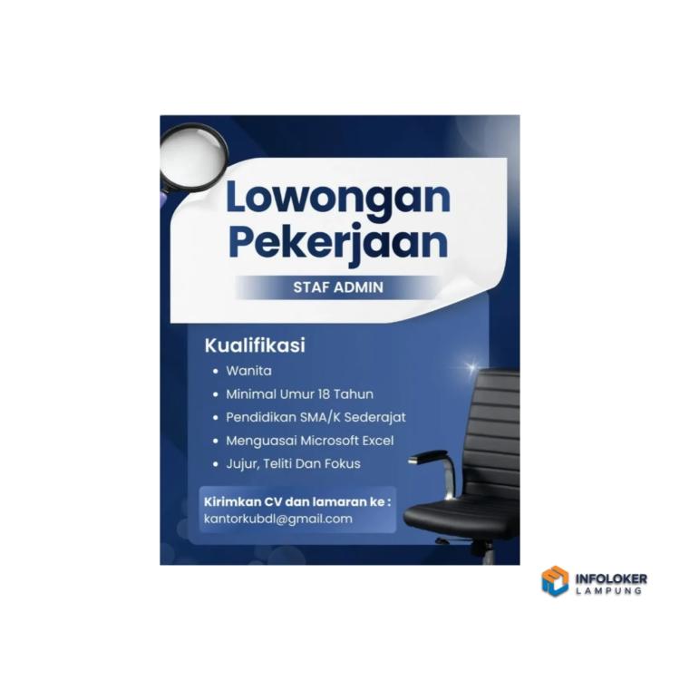 Lowongan Kerja untuk posisi Staf Admin, Bandar Lampung
