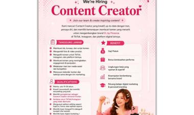 Lowongan Kerja Untuk Posisi Content Creator di brand Hi, by Florence, Bandar Lampung