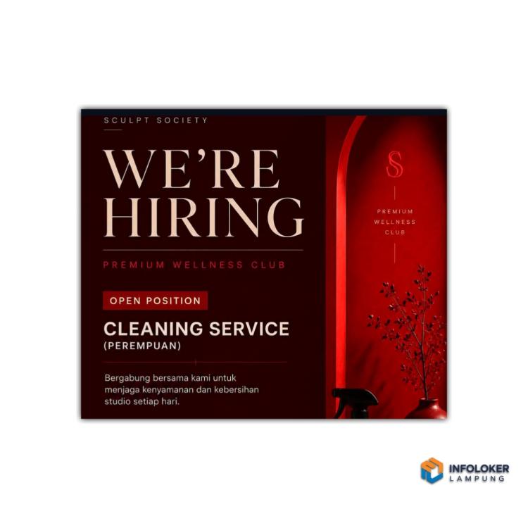 Lowongan kerja untuk posisi Cleaning service, bandar lampung