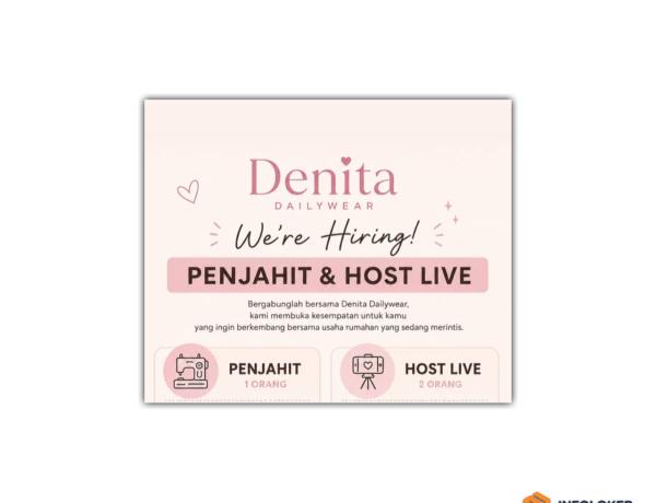 Lowongan kerja dari Denita Dailywear untuk dua posisi, Rajabasa bandar lampung