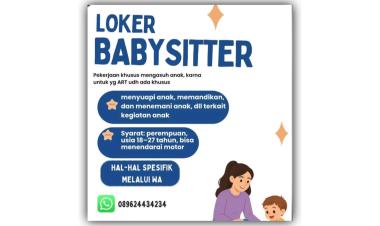 Lowongan kerja (loker) untuk posisi Babysitter, bandar lampung