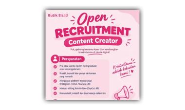 Butik Els.Id sedang membuka lowongan pekerjaan untuk posisi Content Creator, bandar lampung