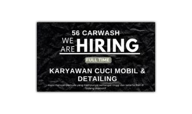 Lowongan kerja Full Time untuk posisi Karyawan Cuci Mobil & Detailing, bandar lampung