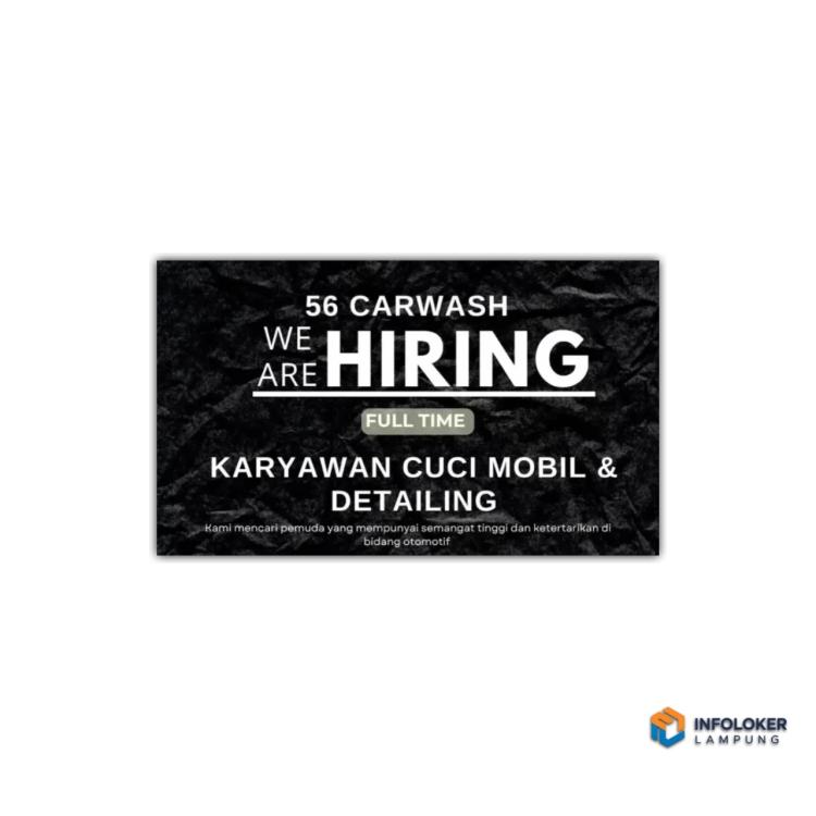 Lowongan kerja Full Time untuk posisi Karyawan Cuci Mobil & Detailing, bandar lampung
